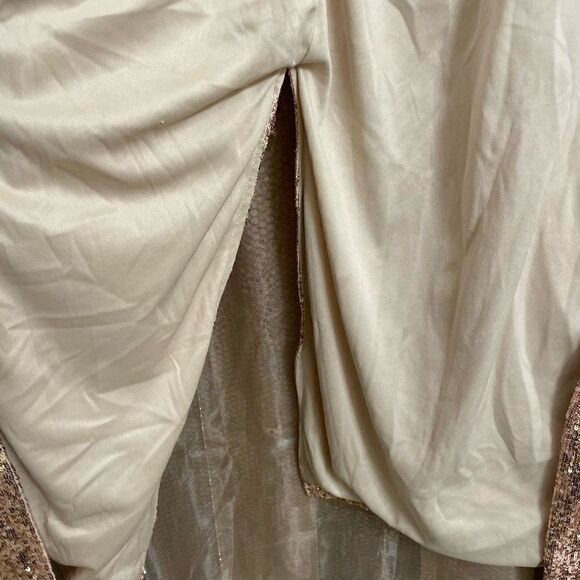 Anthropologie BB Dakota Sparkly Sequin Rose Gold Open Cardigan Duster XSP - Picture 6 of 11